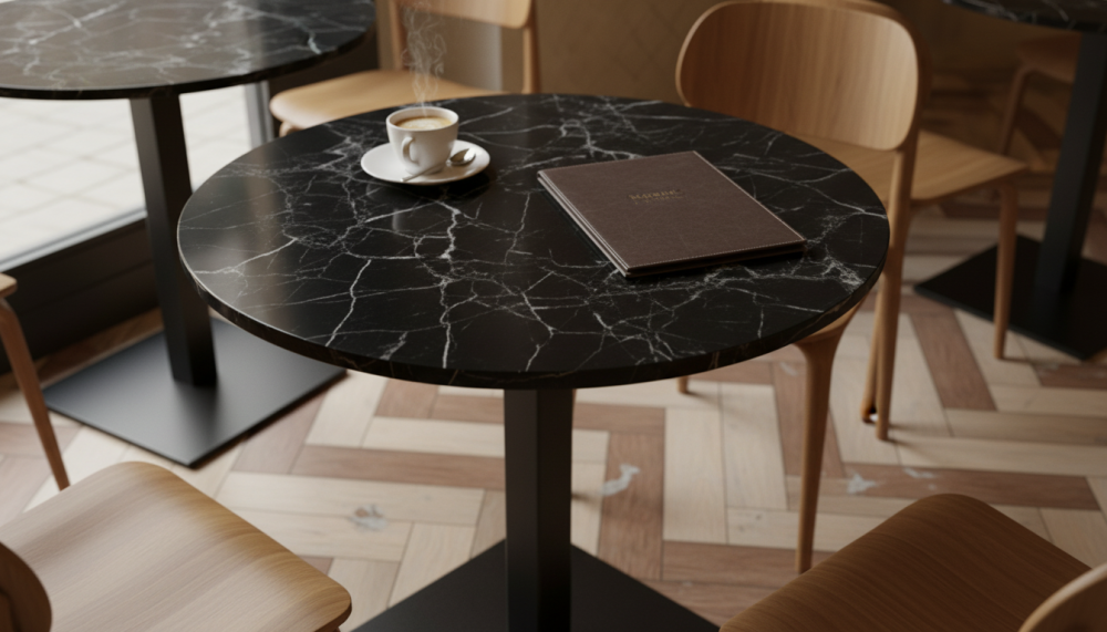 Столешница HPL на основе МДФ (круглая) Мрамор Марквина Глянец_16