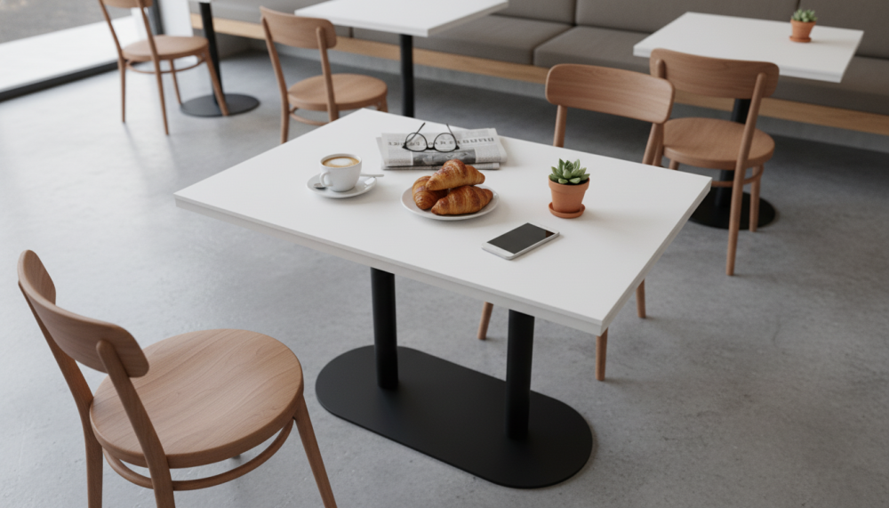 Столешница HPL на основе МДФ (прямоугольная) Белый_4