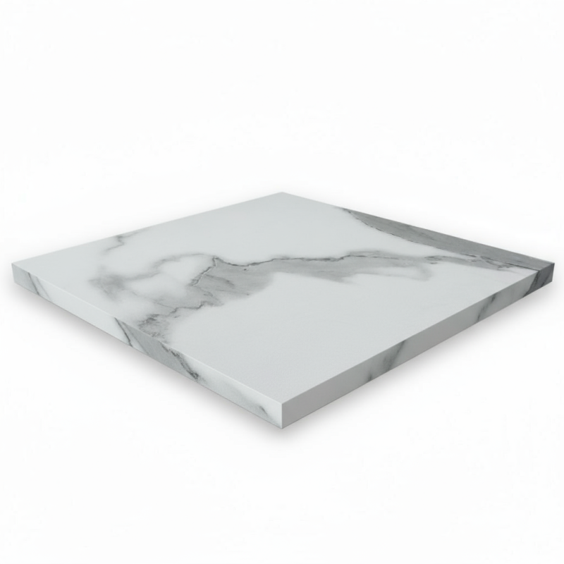 Столешница HPL на основе МДФ (квадратная) Мрамор Белый Матовый_13