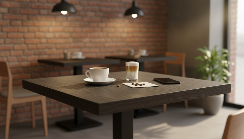 Столешница шпон дуба на основе ВЛАГОСТОЙКОГО МДФ (квадратная) Каштан_17