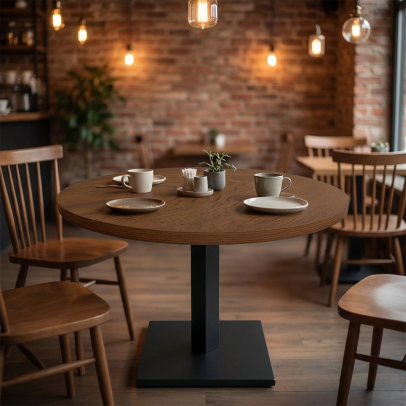 Столешница шпон дуба на основе ВЛАГОСТОЙКОГО МДФ (круглая) Шоколад_5