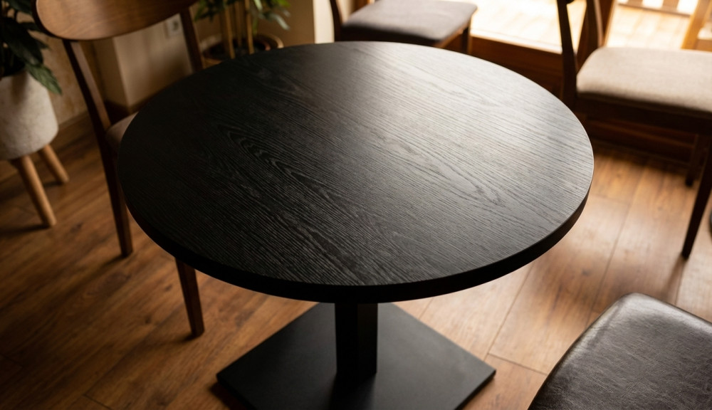 Столешница шпон дуба на основе ВЛАГОСТОЙКОГО МДФ (круглая)