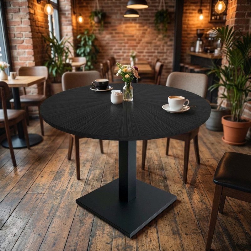 Столешница шпон дуба на основе ВЛАГОСТОЙКОГО МДФ (круглая) Черный_15