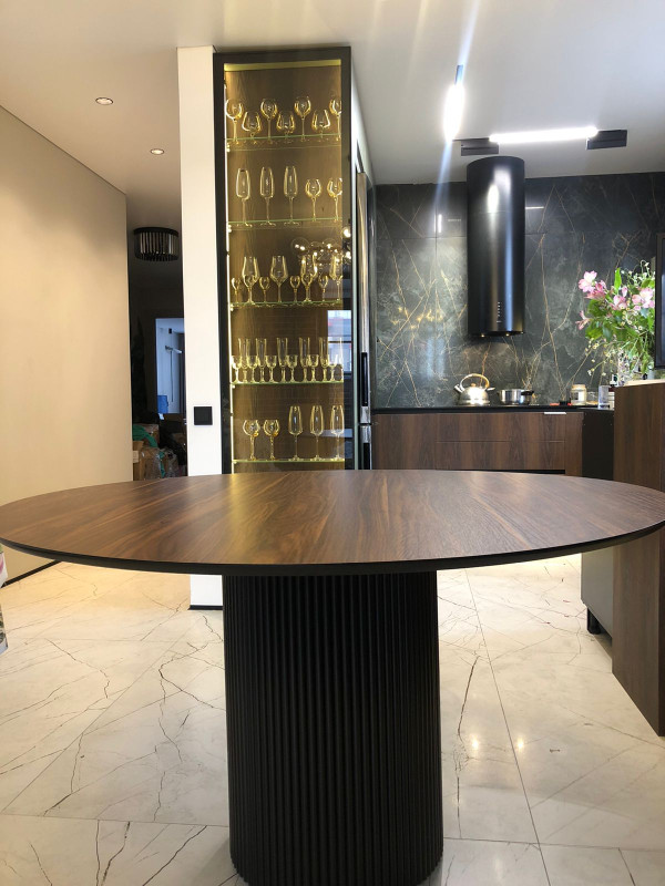 Столешница HPL на основе фанеры влагостойкая - толщина 19 мм (круглая) Орех Натуральный_31