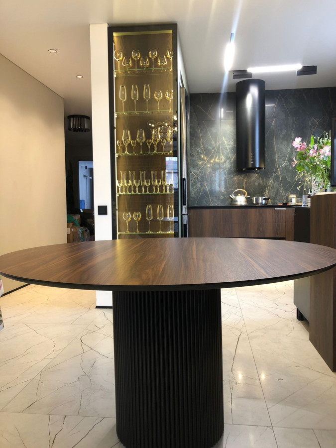 Столешница HPL на основе фанеры влагостойкая - толщина 19 мм (круглая) Орех Натуральный_31