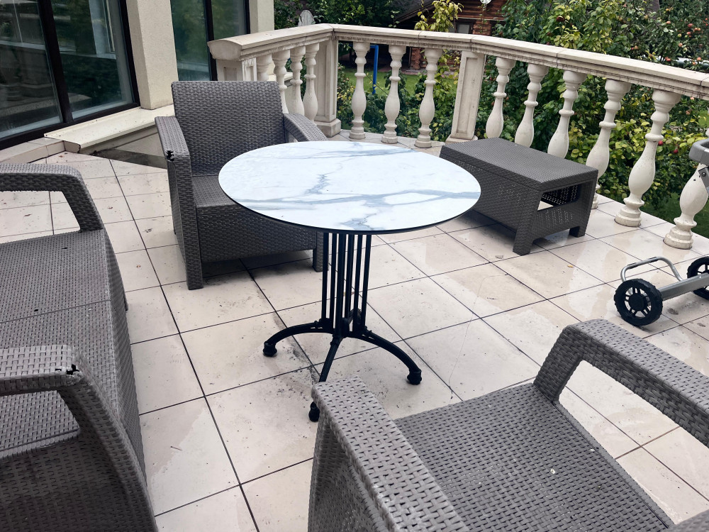 Столешница HPL на основе фанеры влагостойкая - толщина 19 мм (круглая) Мрамор Матовый_17